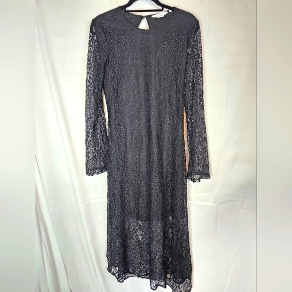 & Other Stories black cut-out backless midi dress in size 10  NWOT - Picture 1 of 6